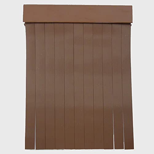 Cortinas Exterior Puerta de Tiras | Material Plastico PVC y Barra Aluminio | Ideal para Terraza y Porche | Antimoscas | Marrón Oscuro | 210 * 90