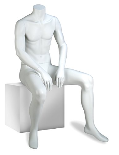 Econoco GEN-5-HL Male Mannequin, Headless, Seated, True White