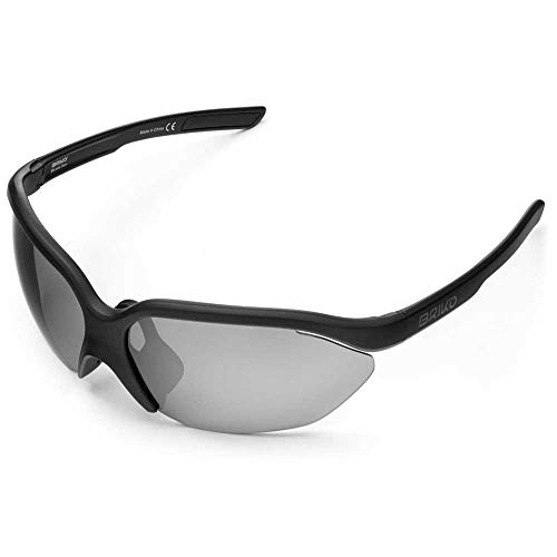 Montatura flessibile Tr90 Briko Galaxy 2 Lenses Occhiali Sole Ciclismo, Unisex Adulto, Matt Black, One
