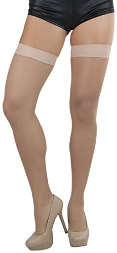 Image of ToBeInStyle Womens Classic and Chic Micro Mesh Net Thigh High Stockings