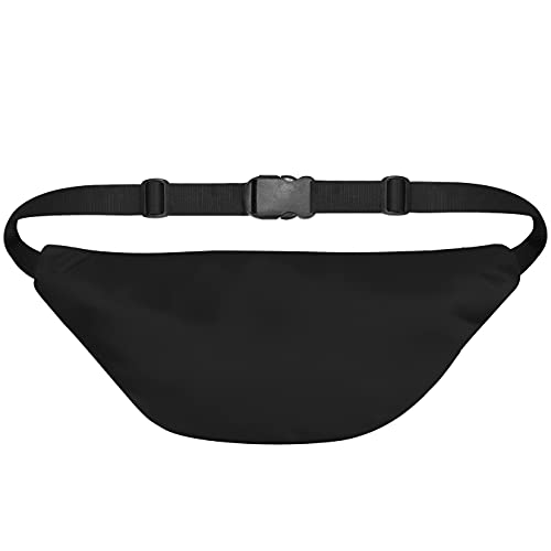 Image of Waist Pack Slinger Travel Handy Hiking Metal Zip Pouch Document Money Phone Belt Sport Bag Bum Bag for Men and Women Nylon (Jet Black)