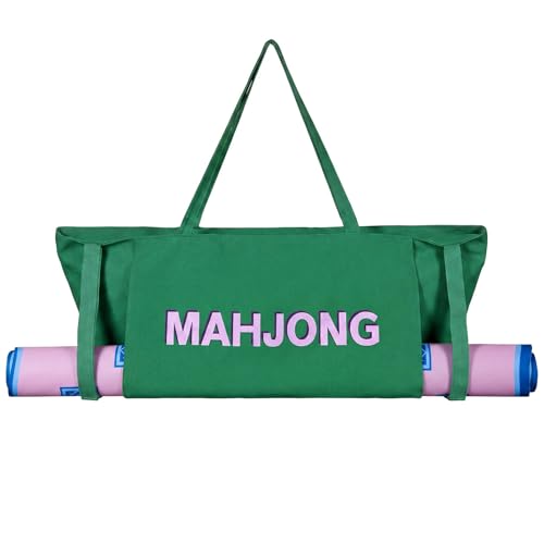 Bolso para Mahjong Abbylike 28x9 pulgadas lona verde