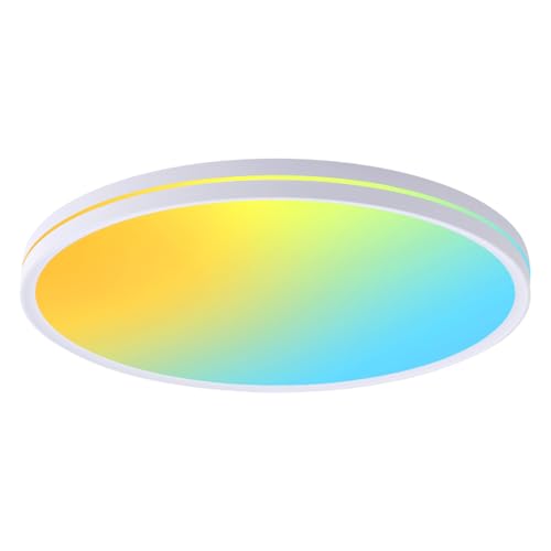 Lámpara De Techo - Luz De Techo | Lámpara LED RGB Empotrada Con Mando A Distancia | Plafón Regulable 3000K-6500K Con Cambio Dee Color | Lámparas Dee Ambiente D-e 48 W Cons Brillo Ajustable Para Cocina