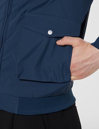 Image of Qube By Fort Collins Men's Fur Collar Bomber Jacket - Padded Quilted Puffer Winter Jacket for Men | Full Zip Warm Aviator Jacket with Sherpa Collar & Flap Pockets for Winter Wear & Daily Use