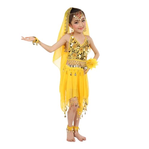 Conjunto de Danza Oriental Infantil Que Evita Rozaduras en Actuaciones y Fiestas de Disfraces 2
