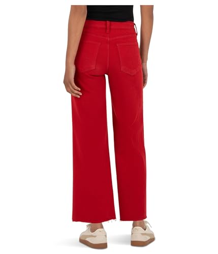 KUT from the Kloth Women's Meg High-Rise Fab Ab Wide Leg Raw Hem3