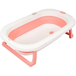 Bañera Karibu Toral Bañera Plegable Bebé con Patas Rosa - Bañera Bebe con Patas Comoda, Facil de Guardar y Patas Antideslizantes - Bañera Bebé Plegable Portatil - Modelo Bathy Rosa