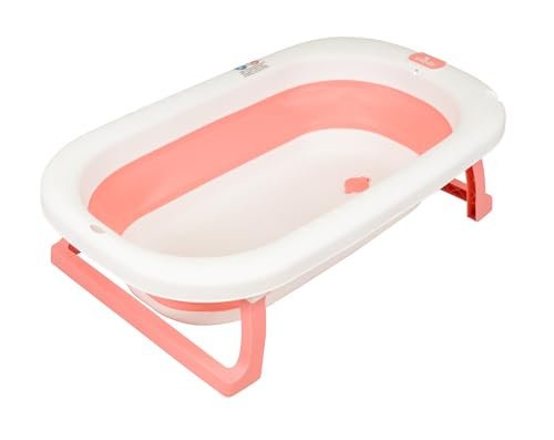 Toral Bañera Plegable Bebé con Patas Rosa - Bañera Bebe con Patas Comoda, Facil de Guardar y Patas Antideslizantes - Bañera Bebé Plegable Portatil - Modelo Bathy Rosa