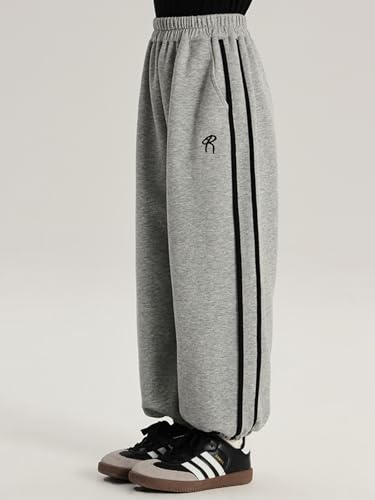 Image of 2026 Premium Girls Jogger Pants with Side Stripes & Elastic Waist & Pockets, Casual Sportswear