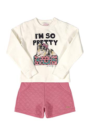 Conjunto Blusa E Shorts Infantil, Quimby, Meninas, Natural, 12