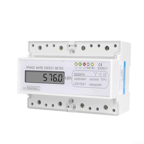 Monitor de electricidad trifásico DAZZLEEX para control de consumo en riel DIN 7