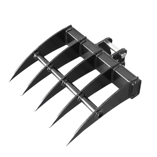 Mini Excavator Attachment Grading rake Suitable for 0.81.5 ton Chinese Small excavators with pins Used for Land clearing Debris Removal and Soil Spreading.