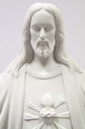 Estatua Blanca de Corazón Sagrado de Jesús de 24 pulgadas miniatura 3