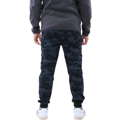 LY4U Tracksuit Bottoms Men, Camouflage Joggers with Zip Pocket, Cosy Breathable Gym Trousers with Elastic Waist, Casual Sweatpants for Running Training, Black S - Image 2