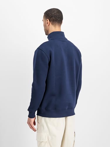 Alpha Industries Half Zip Sweater SL Sweatshirt für Herren Ultra Navy – Ansicht 4