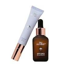 Tru Alchemy Spot Check + Eye Elixir Bundle | Brightening Serum + Spot Corrector with Niacinamide, TriDroxy Acid Blend, Hyaluronix + Cooling Eye Treatment with Hyaluronix, Caffeine, Vitamin C