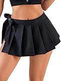 Avidlove Women Sexy Pleated Mini Skirt Role Play Solid Lingerie Skirts Black