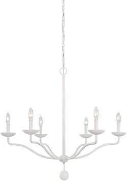 Feiss Generation Lighting F3130/6PSW Lighting-Annie-Chandelier 6 Light Steel in Traditional Style-32.5 Inch Wide by 30 Inch High, Installation Traditional