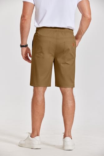 Image of COOFANDY Mens Casual Shorts Cotton Elastic Waist Drawstring Shorts Lightweight Summer Beach Shorts