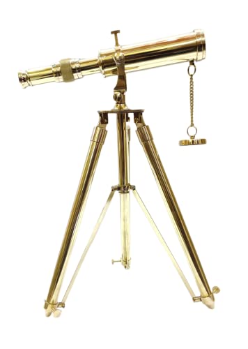 Vintage Brass Telescope on Full Brass Tripod Stand Antique Desktop Brass Telescope Antique Finish Spyglass Nautical Beautiful On Brass Tripod Stand