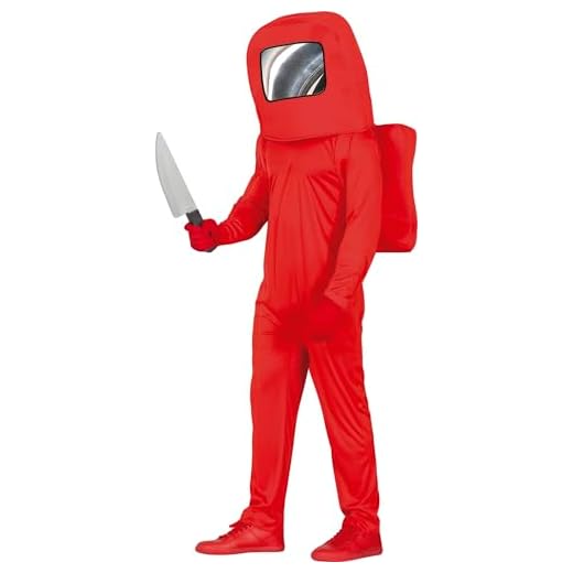 FIESTAS GUIRCA, S.L. Disfraz de Among Us Rojo Espacial Adolescente