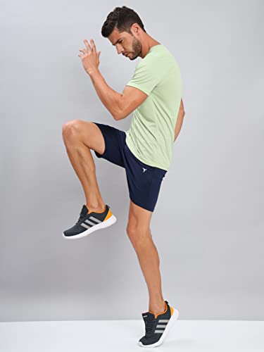 Image of TECHNOSPORT Men's Slim Fit Polyester Activewear Sports T-Shirt with Moisture-Wicking Comfort for Workout, Running & Gym