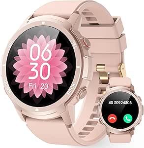 Smartwatch-Donna - 1,39'' Schermo Orologio Smart Watch, Effettua/Risposta Chiamate, 7/24h Cardiofrequenzimetro/Ossigeno Nel Sangue/Contapassi/Monitoraggio del Sonno, per Android iOS