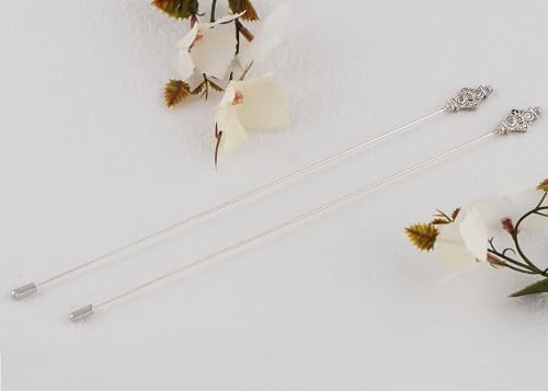Image of Alilang Antique Vintage Hat Pin Classic Long Handle Geometric Hatpin Stick Lapel Pins for Women, Men, Pack of 2 /3