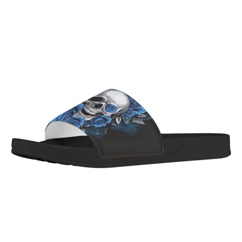 Day of the Dead Skull Print Women Slide Sandals Non Slip Summer House Slippers for Women Slip-on Flip Flops Indoor Outdoor3
