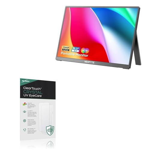 BoxWave Screen Protector Compatible With NEOFYTE Portable Monitor T14S (14 in) - ClearTouch Crystal Anti-UV EyeCare (2-Pack), Filters out Harmful Blue Light Reduce Fatigue