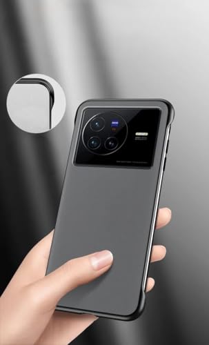 Image of MOBILOVE Back Cover Case for Vivo X80 Pro 5G | Stylish Frameless Design with Camera Protection | Hybrid Matte Hard Case | Soft TPU Shock Proof Bumper Back Cover for Vivo X80 Pro 5G (Black)