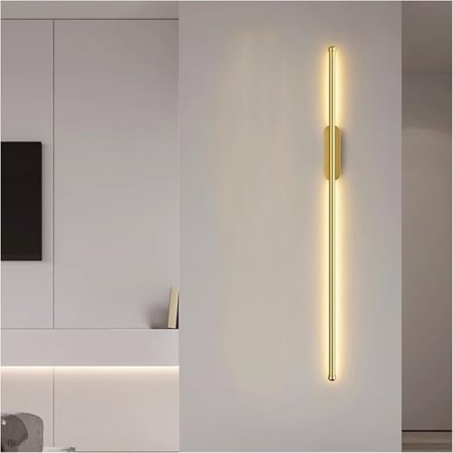 Aplique de Pared LED de Tres Colores con atenuación, lámpara de Noche para Sala de Estar, Escalera, Fondo, Tira de luz (tamaño: 99 cm, Color: Dorado)