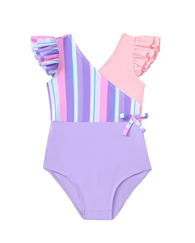 Image of Mioglrie Toddler Baby Swimsuit Girl Bathing Suit Girl 2T 3T 4T 5T 6T Girls One Piece Swimsuits Color Block Swimwear
