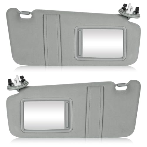 Left & Right Sun Visor with Light for Toyota Camry 2007-2011 with Sunroof Driver & Passenger Side Gray Sunvisor Replace 74320-06800-B0 74310-06800-B0