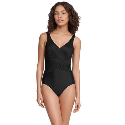 Most Flattering Swimsuit for Big Belly: The Secret That Changed Everything (11 Expert-Tested Winners + Transformation Kit) 4 Lands' End Womens Slender Suit Wrap One Piece Swimsuit Black Plus 18w