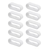 QUARKZMAN 10 Stück Uhrenarmband-Schlaufen Silikon-Ersatzbefestigungsringe Silikon-Uhrenhalter Keeper für 18mm Breite Uhrenarmband, Weiß