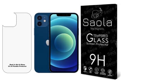 Image of Saola 9H BACK Protector For Apple Iphone 12 Mini (Not Glass, It?s a Flexible Protector) .Comes with One Minute Installation Kit & Wipes.
