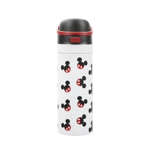 Image of Mickey Mouse Classic Mickey Ears All-Over Print White 24 Oz Stainless Steel Water Bottle