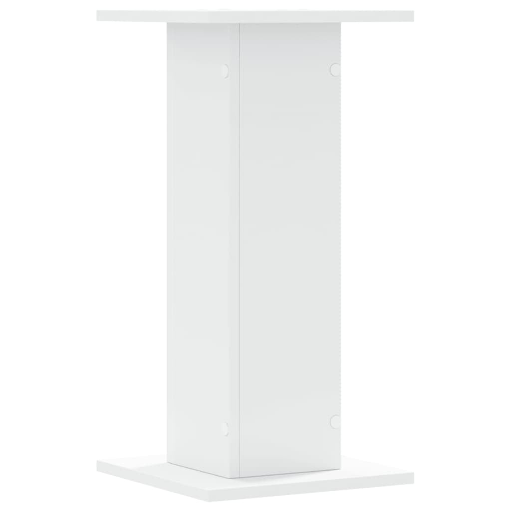 2 supporti per altoparlanti, in legno, bianco, 30 x 30 x 60 cm, design cavo da riempire con sabbia per ridurre le vibrazioni e migliorare la qualità del suono