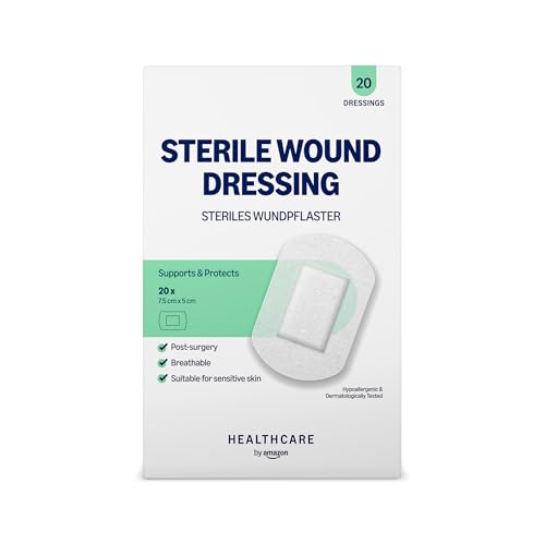 Healthcare By Amazon Apósito estéril para heridas, 20 tiras (Anteriormente una marca Amazon Basic Care, el mismo producto)