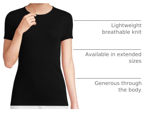 Image of Lands' End Women's Cotton Rib Knit T-Shirt