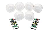 [e]space Lighting Wireless 6 Pack LED Puck Light with Remote Control, Battery Operated Lights, LED Under Cabinet Lighting, Under Counter Lighting, Closet Lights, Stick On Lights, Push Light