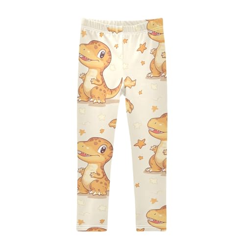 ZZKKO Girls Leggings Cute Dinosaur Tyrannosaurus Rex Toddler Girls Clothes Leggings for Girls Toddler Girls Leggings 3-4T