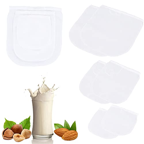 Bolsa Leche Vegetal Nylon,Qiundar 9 Pieza Bolsa de Filtro de Malla Fina Bolsa de Muselina Nut Milk Bag Reusable para Leche Vegana Leche de Nueces y Leche de Avellana(18 * 20cm,20 * 25cm,25 * 30cm) Cover