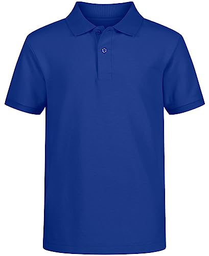Polo piqué garçon Nautica bleu roi confortable pour la cour d'école