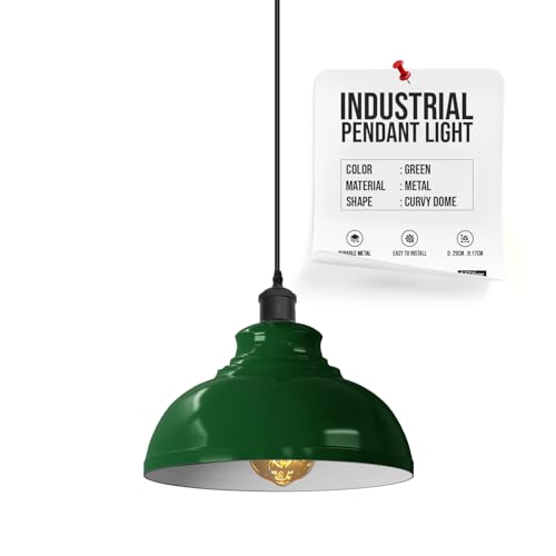 LEDSone Industriel Suspension Luminaire Rétro Lustre Plafonnier Vintage Lampe Éclairage de Plafond Abat-jour en Métal pour Restaurant Salon Chambre Cuisine...