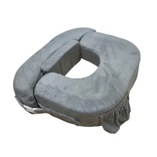 My Brest Friend Twin Nursing Pillow - Enhanced Comfort with Slipcover - Ultimate Ergonomic Support for Breastfeeding- Adjustable Strap and Silent Release Buckle with Handy Side Pocket, Evening Grey by My Brest Friend - Image 2