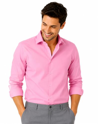 Image of Youth First Men's Cotton Blend Casual Shirt for Men | Regular Fit Solid Full Sleeve | Soft Comfortable Button-Down Collared Shirt for Office, Casual, Party & Formal Wear