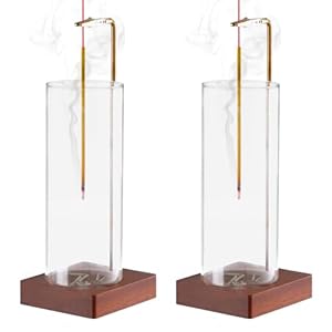 2 Pack Durmmur Incense Holder for Sticks, Insence-Stick Holder Ash Catcher with Removable Glass [Anti-Ash Flying],Mess-Free Incense Burner Holder,Perfect for Meditation Yoga Relaxation,Home Decor