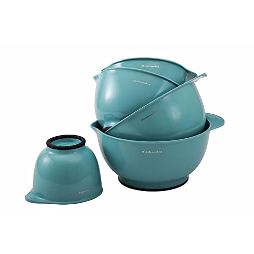 Image of KitchenAid KE178OSAQA Classic Mixing Bowls, Set of 5,Aqua Sky 2